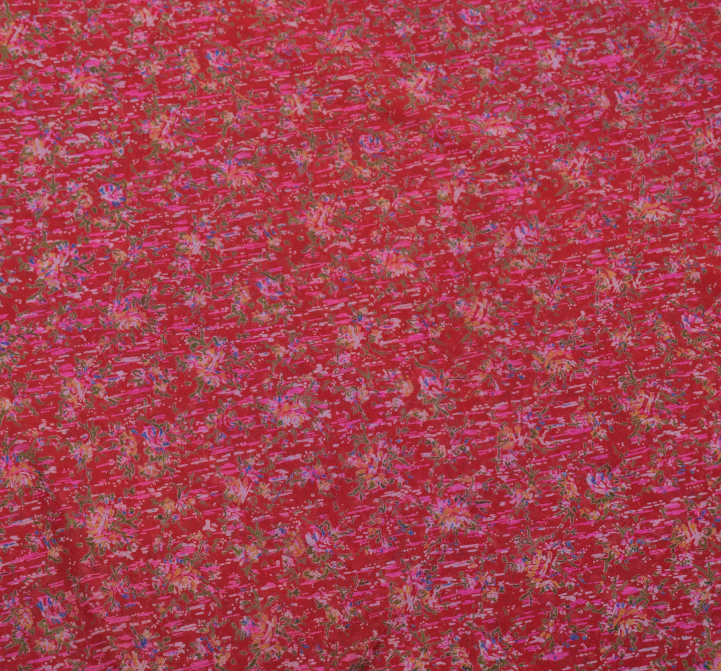 Sushila Vintage Maroon Indian Saree Blend Crepe Silk Printed Floral Soft Fabric