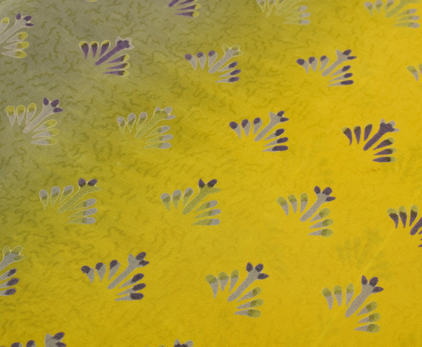 Sushila Vintage Green Saree 100%Pure Crepe Silk Printed Floral Soft Craft Fabric