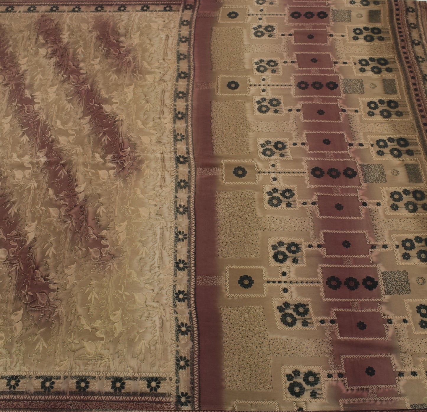 Sushila Vintage Saree  Blend Crepe Silk Printed Floral 5 FD Soft Craft Fabric