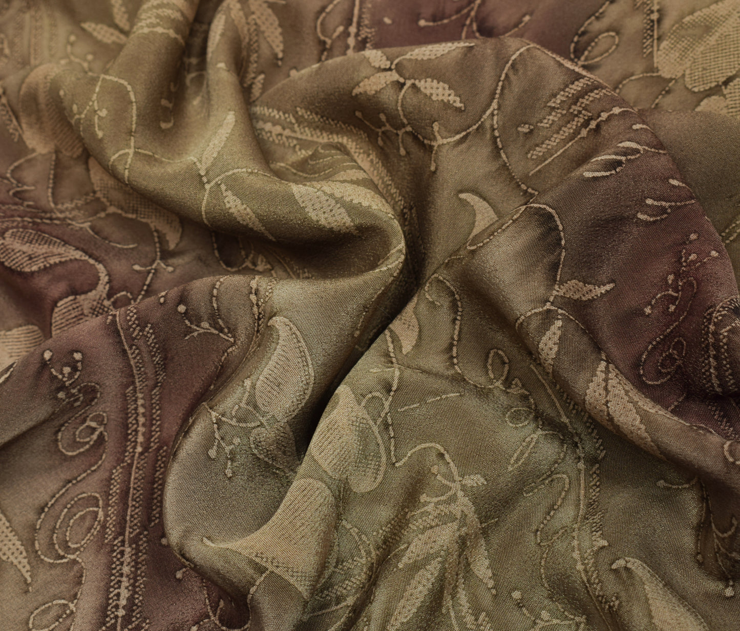 Sushila Vintage Saree  Blend Crepe Silk Printed Floral 5 FD Soft Craft Fabric