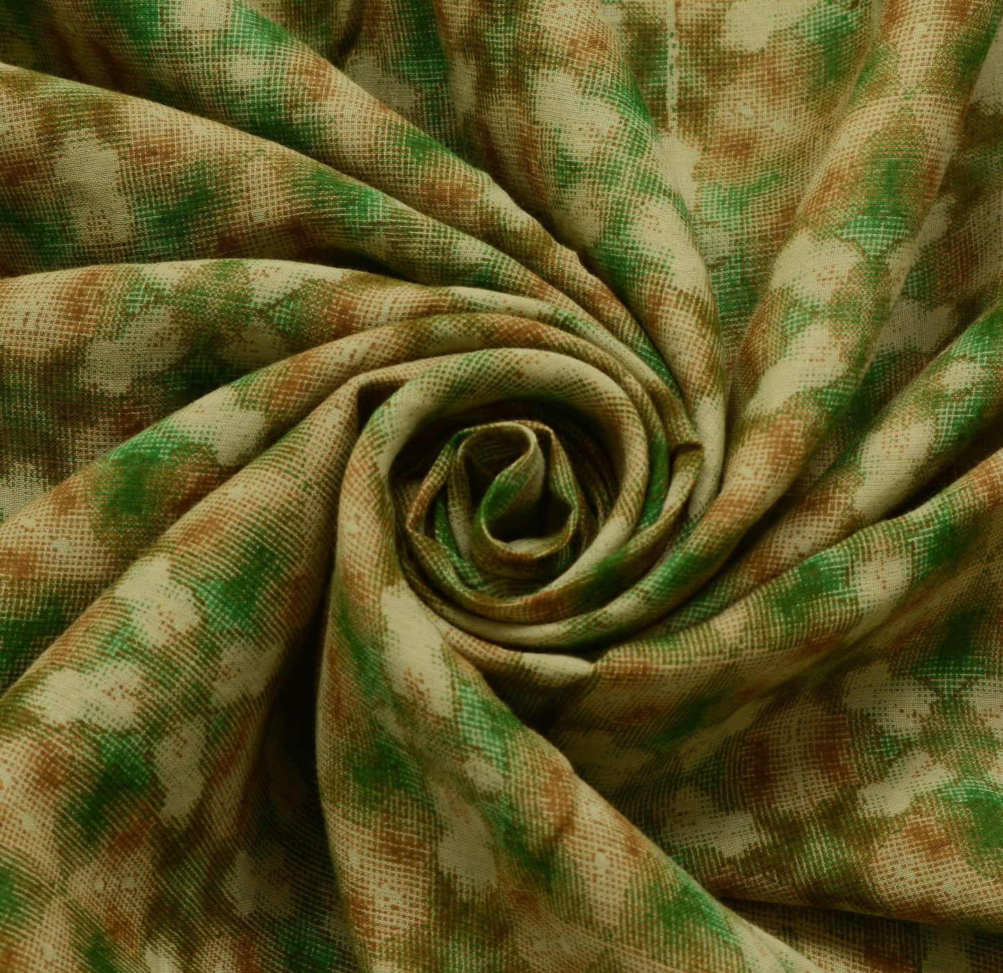 Sushila Vintage Green Saree 100% Pure Cotton Printed Indian Soft Craft Fabric