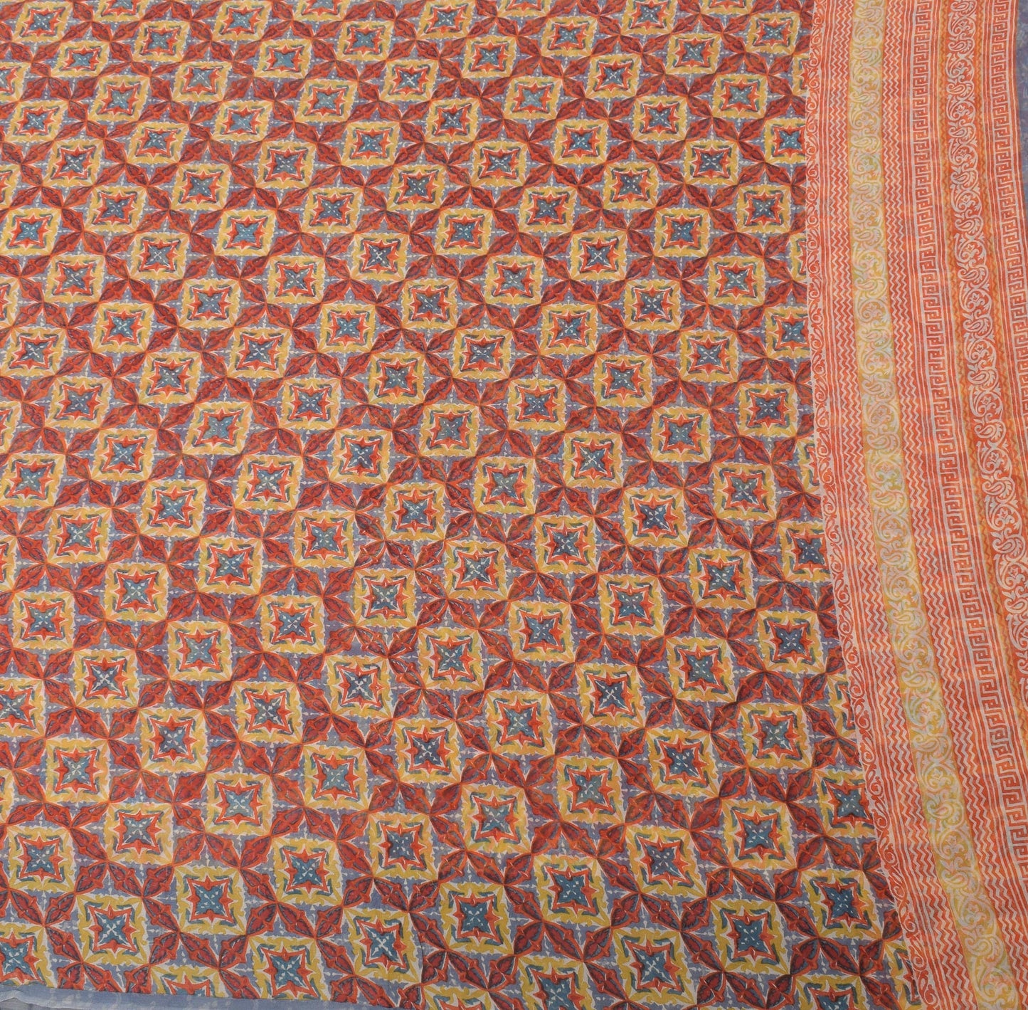 Sushila Vintage Gray Saree 100% Pure Georgette Silk Printed Soft Craft Fabric