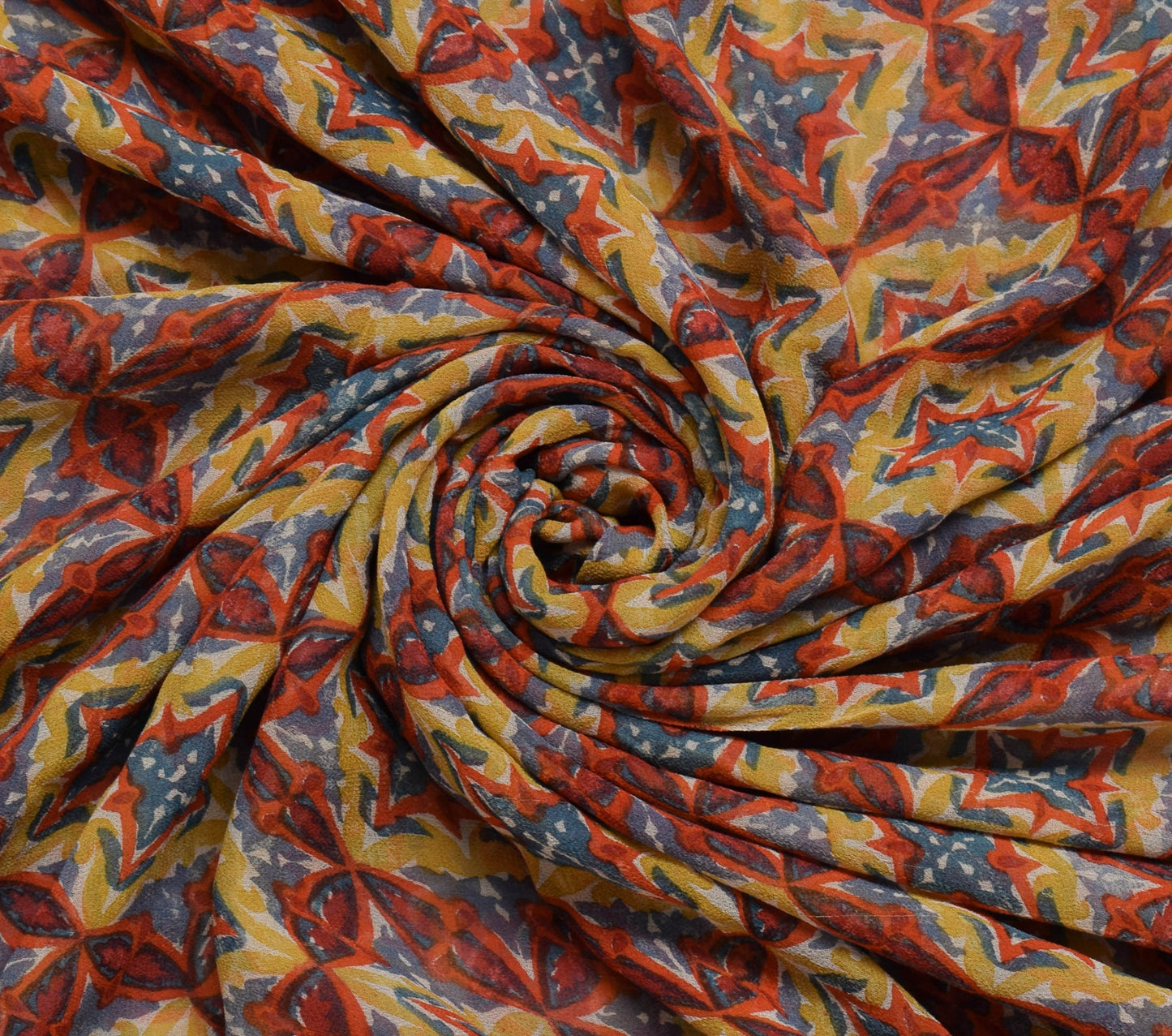 Sushila Vintage Gray Saree 100% Pure Georgette Silk Printed Soft Craft Fabric