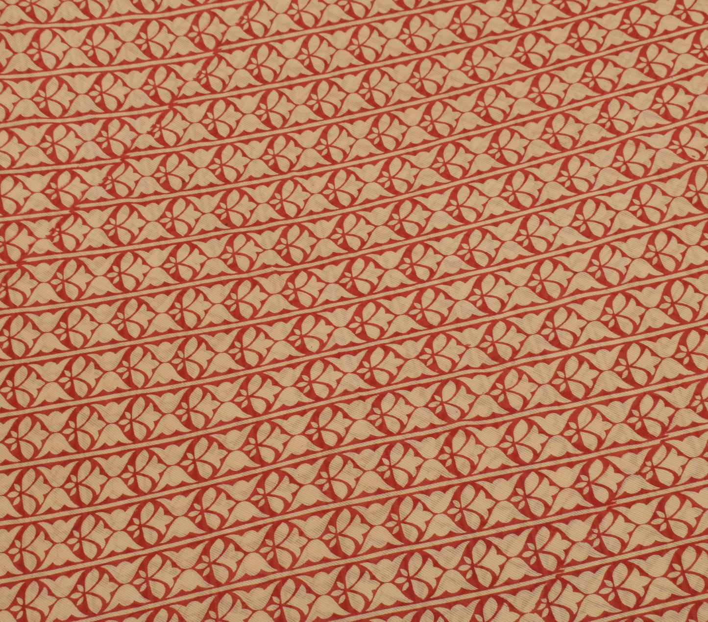 Sushila Vintage Brown Saree 100% Pure Cotton Printed Paisley Soft Craft Fabric
