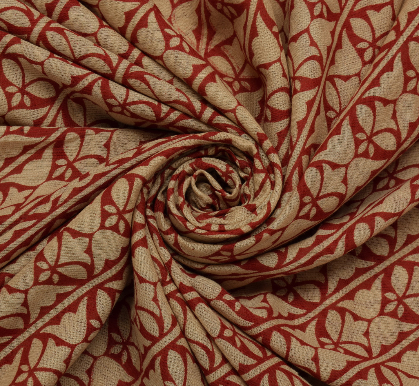 Sushila Vintage Brown Saree 100% Pure Cotton Printed Paisley Soft Craft Fabric