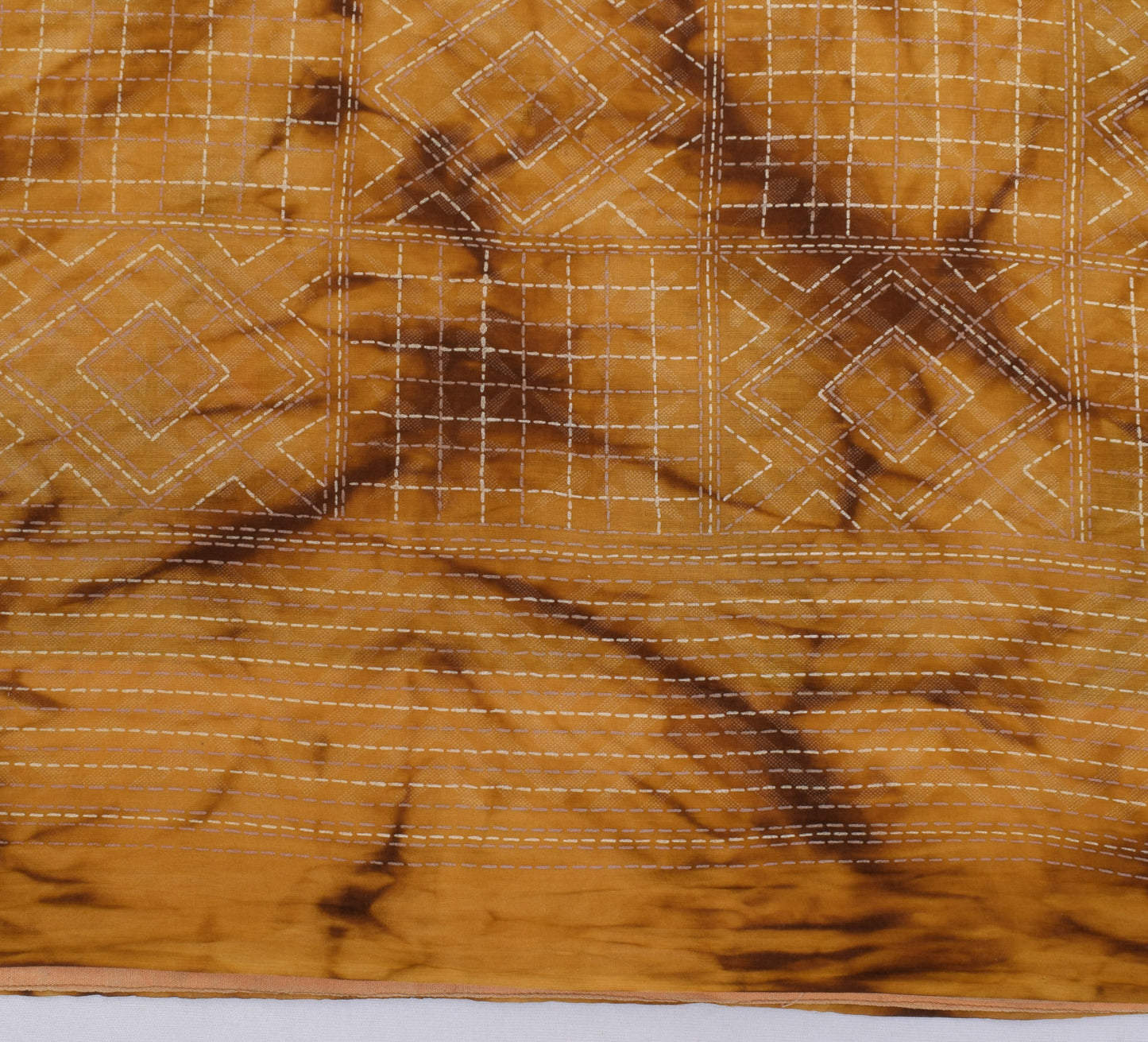 Sushila Vintage Brown Saree 100% Pure Cotton Printed Floral Soft Craft Fabric