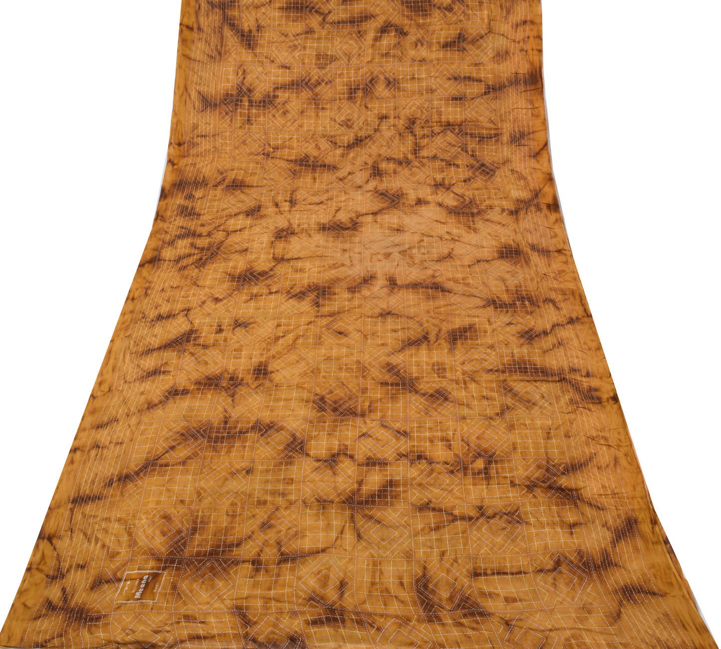 Sushila Vintage Brown Saree 100% Pure Cotton Printed Floral Soft Craft Fabric