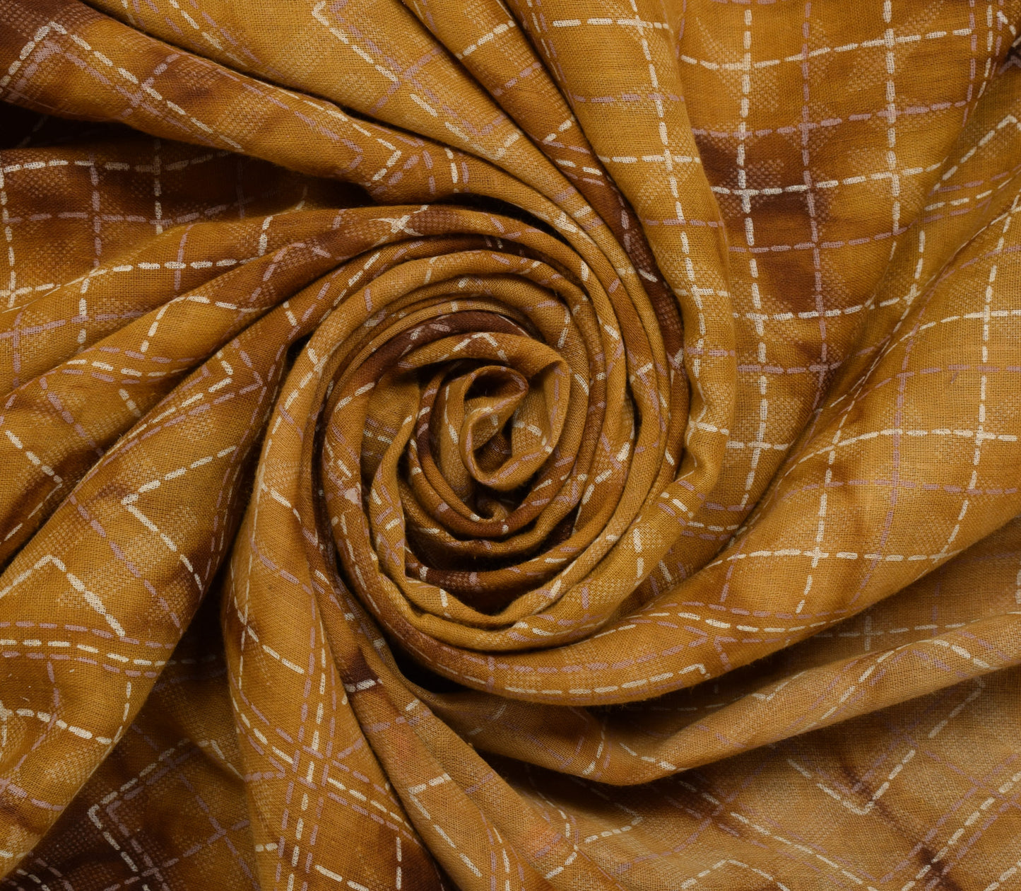 Sushila Vintage Brown Saree 100% Pure Cotton Printed Floral Soft Craft Fabric
