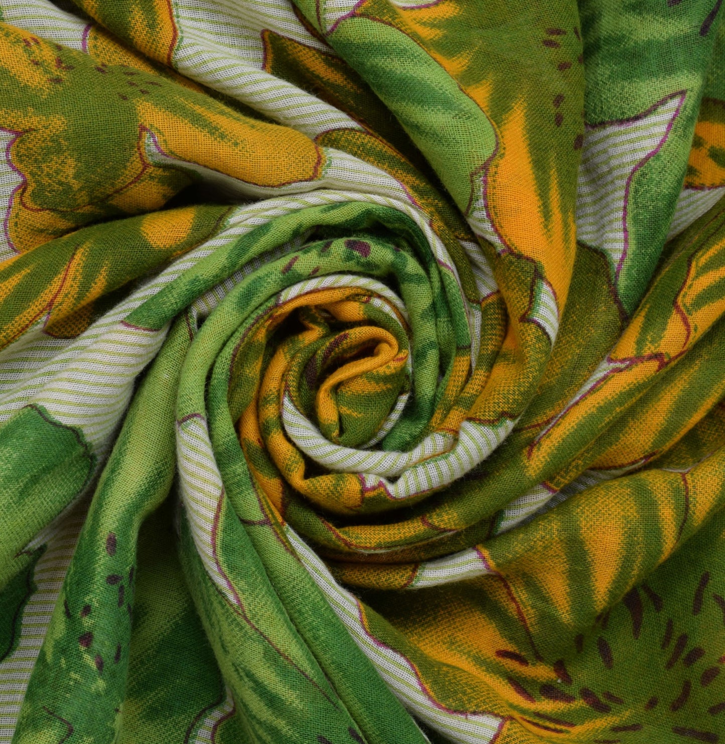 Sushila Vintage Green Saree 100% Pure Cotton Printed Floral Soft Craft Fabric