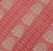 Sushila Vintage Red Saree 100% Pure Cotton Printed Floral Soft Craft Fabric