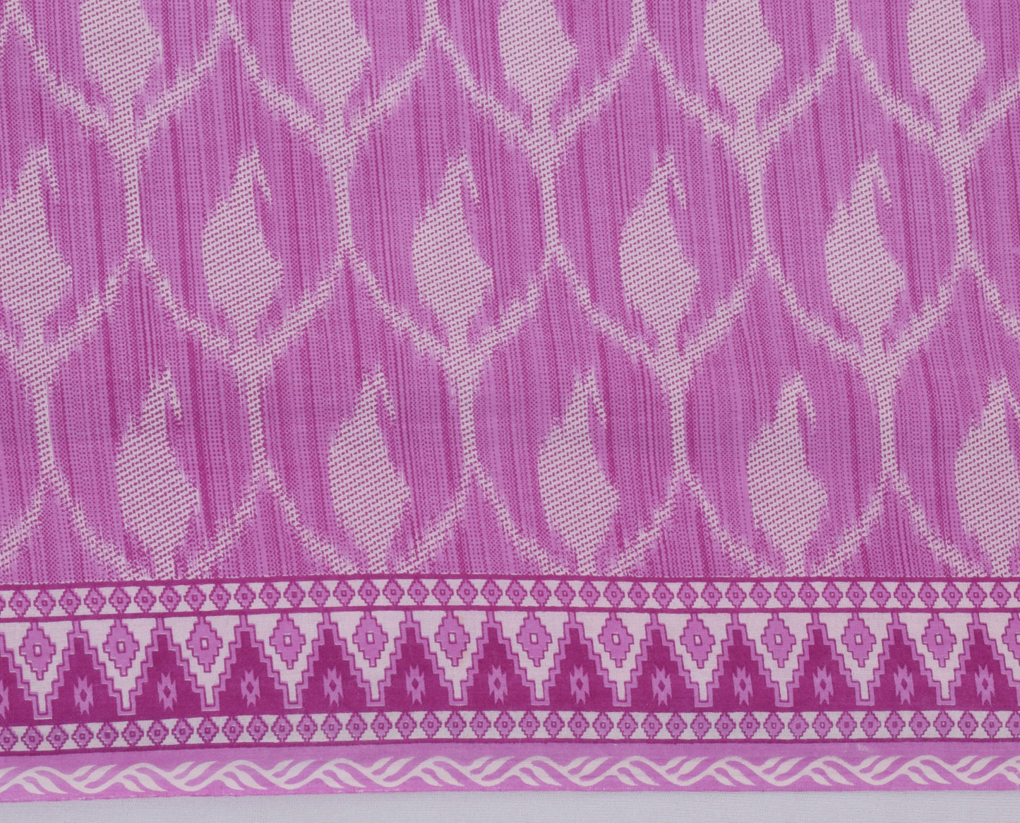 Sushila Vintage Purple Saree 100% Pure Cotton Printed Paisley Soft Craft Fabric