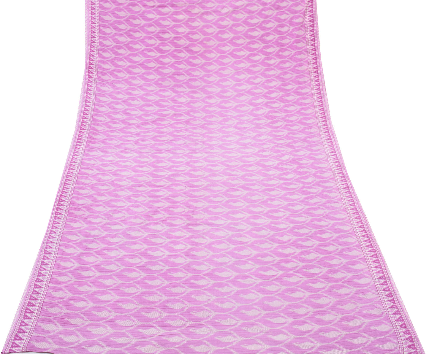 Sushila Vintage Purple Saree 100% Pure Cotton Printed Paisley Soft Craft Fabric