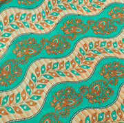 Sushila Vintage Green Saree 100% Pure Cotton Printed Floral Soft Craft Fabric