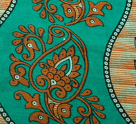 Sushila Vintage Green Saree 100% Pure Cotton Printed Floral Soft Craft Fabric