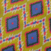 Sushila Vintage Green Saree 100% Pure Cotton Printed Zig-Zag  Soft Craft Fabric