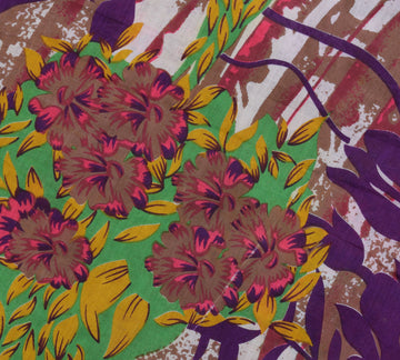 Sushila Vintage Indian Saree 100% Pure Cotton Printed Floral Soft Craft Fabric