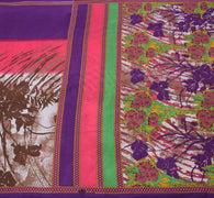 Sushila Vintage Indian Saree 100% Pure Cotton Printed Floral Soft Craft Fabric
