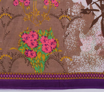 Sushila Vintage Indian Saree 100% Pure Cotton Printed Floral Soft Craft Fabric