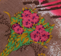 Sushila Vintage Indian Saree 100% Pure Cotton Printed Floral Soft Craft Fabric