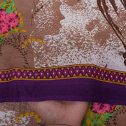 Sushila Vintage Indian Saree 100% Pure Cotton Printed Floral Soft Craft Fabric
