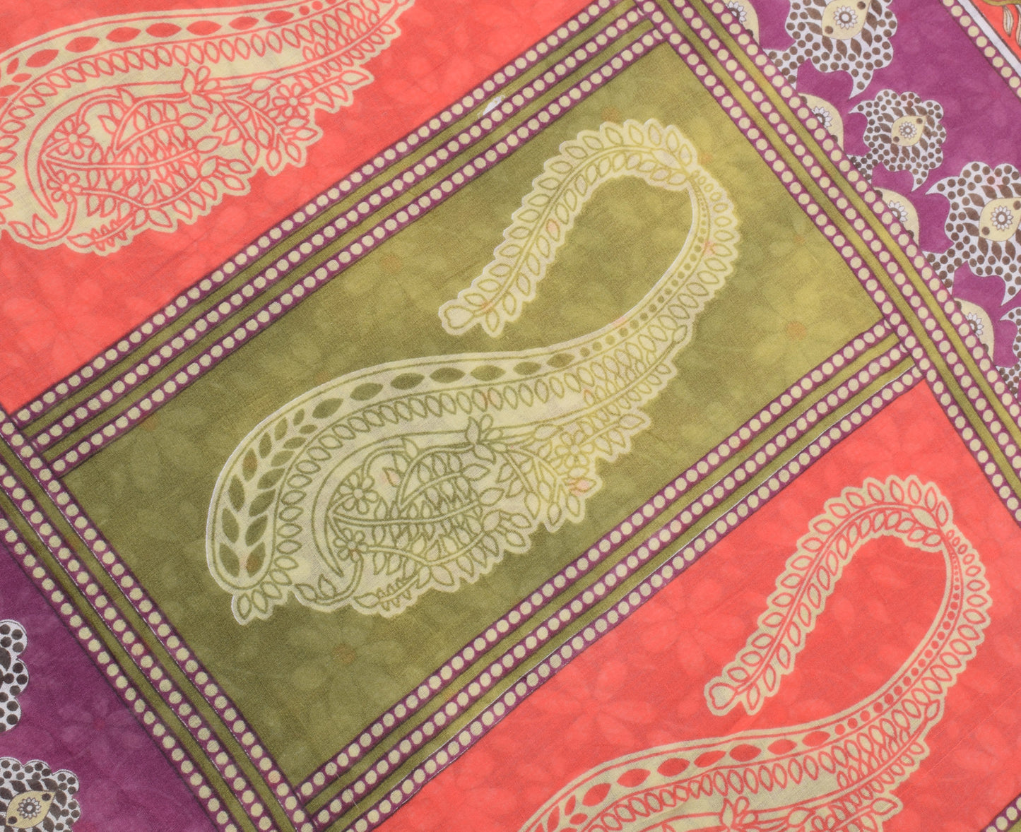 Sushila Vintage Mauve Saree 100% Pure Cotton Printed Floral Soft Craft Fabric
