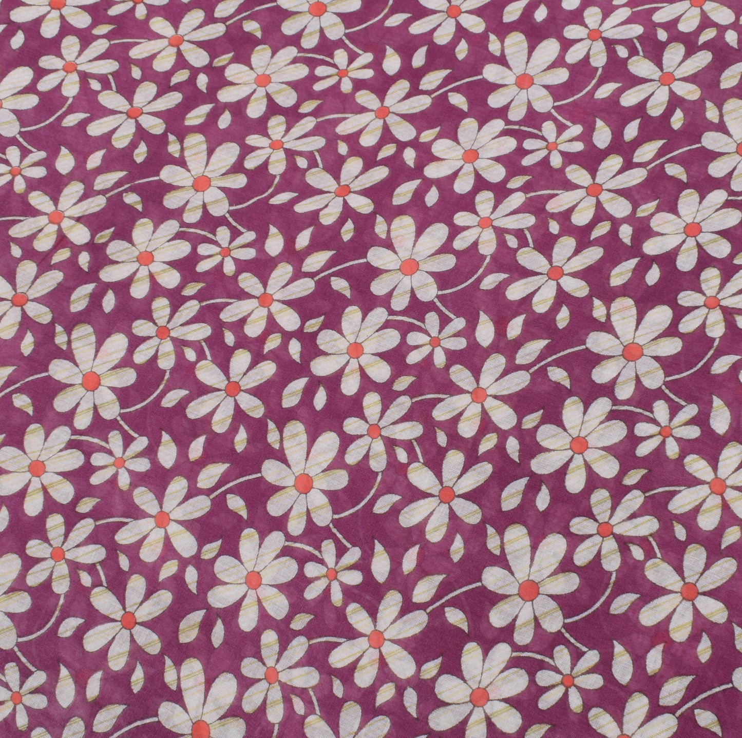 Sushila Vintage Mauve Saree 100% Pure Cotton Printed Floral Soft Craft Fabric