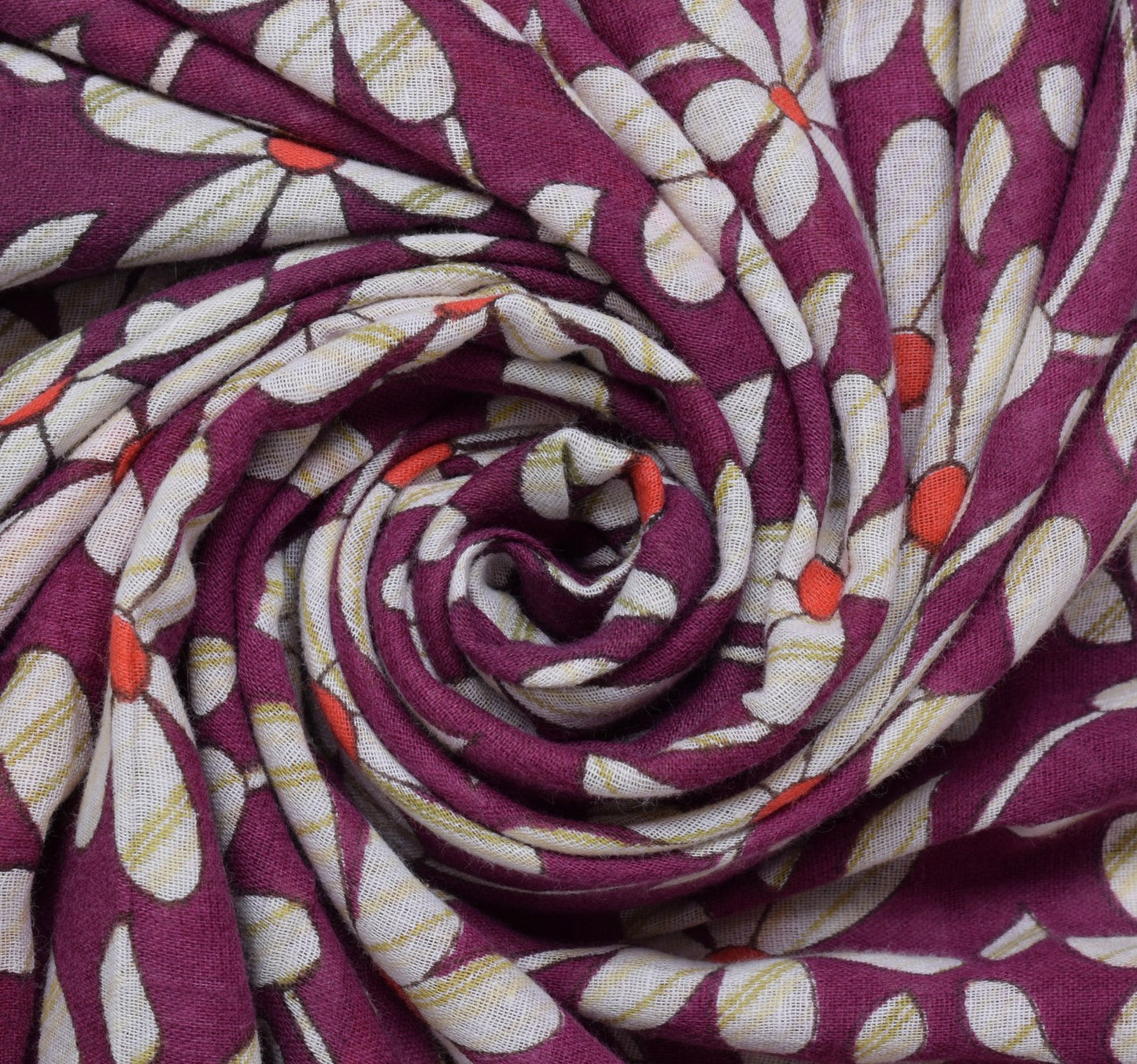 Sushila Vintage Mauve Saree 100% Pure Cotton Printed Floral Soft Craft Fabric