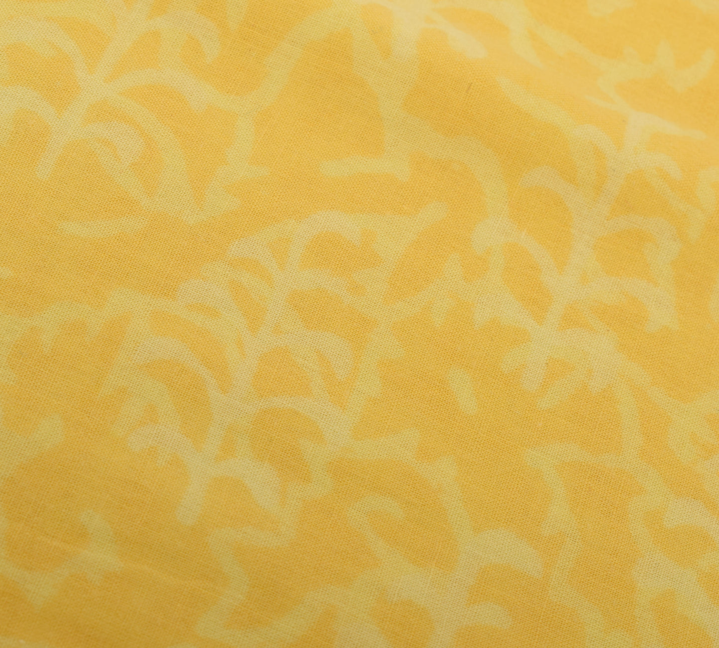 Sushila Vintage Yellow Saree 100% Pure Cotton Printed Zig-Zag Soft Craft Fabric