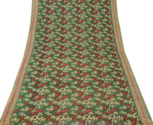Sushila Vintage Green Saree 100% Pure Cotton Printed Floral Soft Craft Fabric