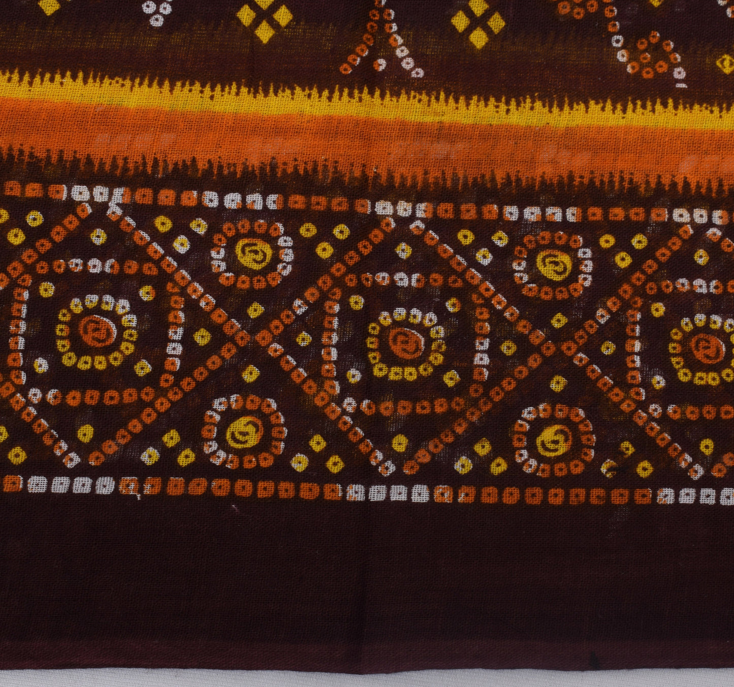 Sushila Vintage Brown Saree 100% Pure Cotton Printed Indian 5 Yard Craft Fabric