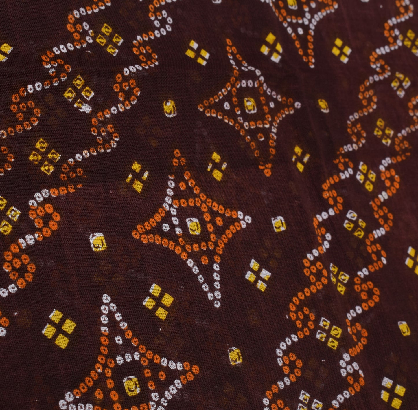 Sushila Vintage Brown Saree 100% Pure Cotton Printed Indian 5 Yard Craft Fabric