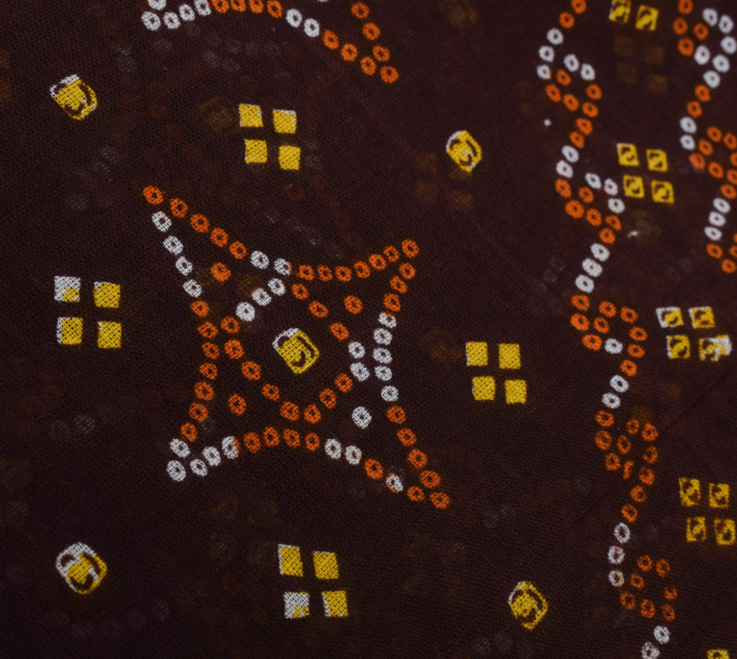 Sushila Vintage Brown Saree 100% Pure Cotton Printed Indian 5 Yard Craft Fabric