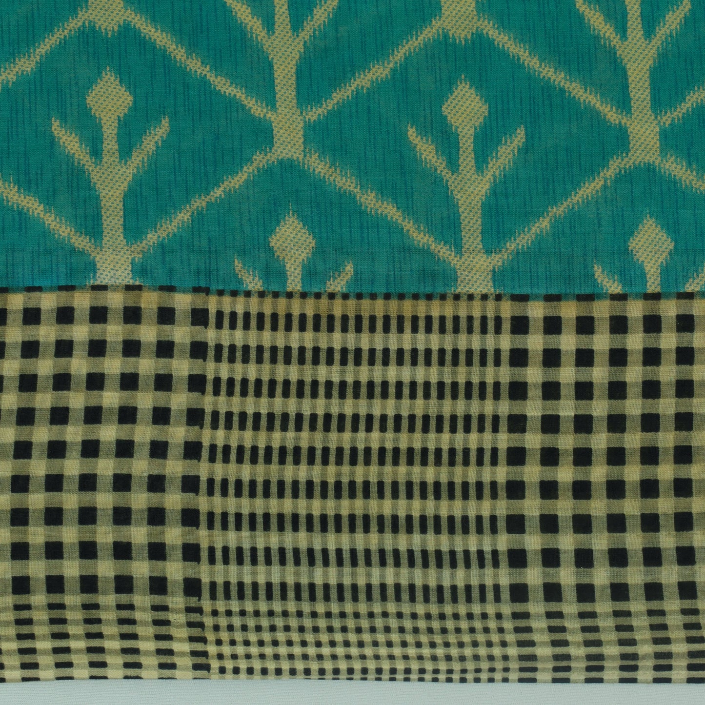 Sushila Vintage Green Saree 100% Pure Cotton Printed Floral Soft Craft Fabric