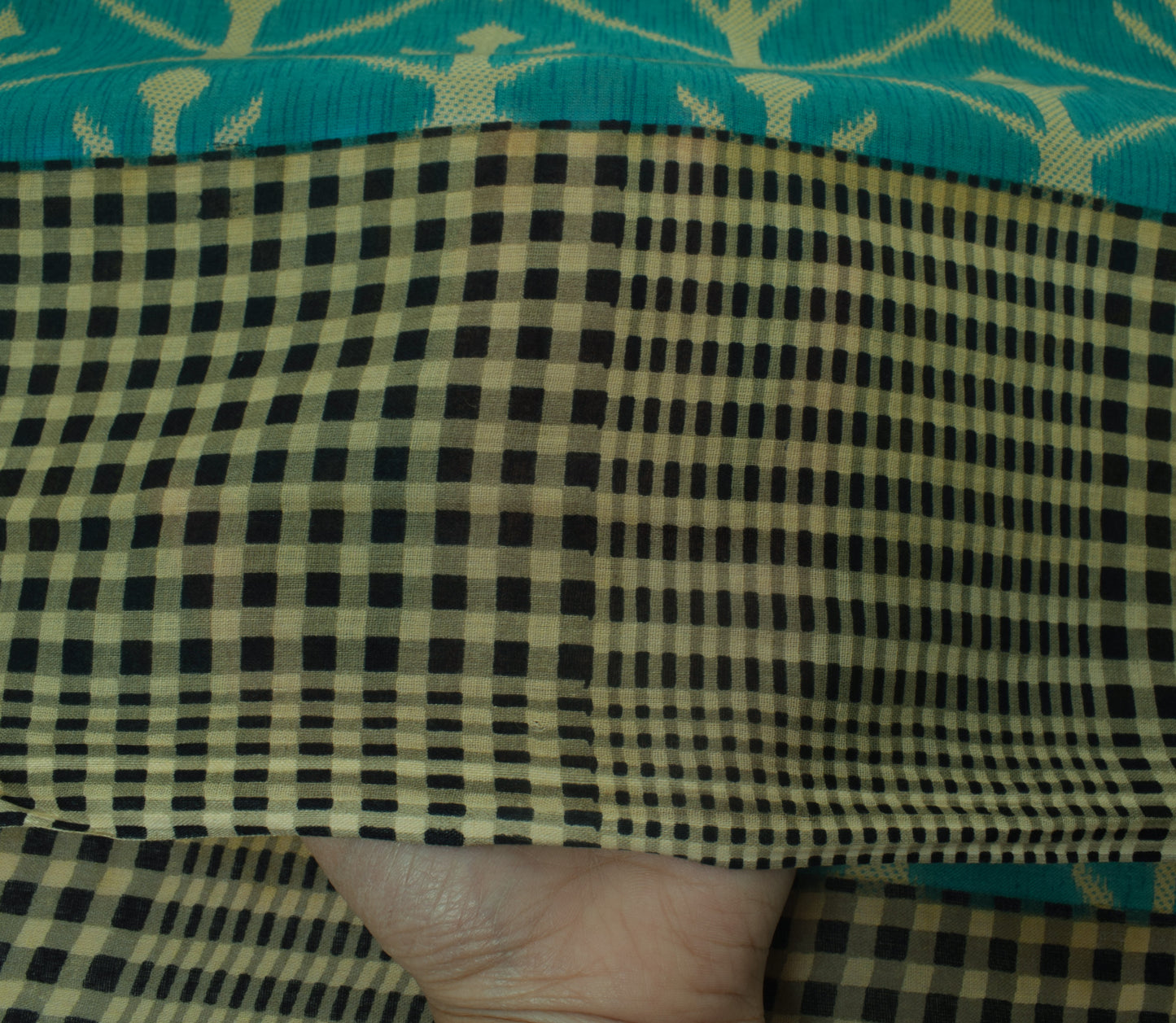 Sushila Vintage Green Saree 100% Pure Cotton Printed Floral Soft Craft Fabric