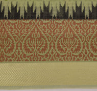 Sushila Vintage Green Saree Blend Cotton Printed Floral Soft 5 Yard Craft Fabric