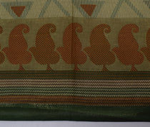 Sushila Vintage Brown Saree 100% Pure Cotton Printed Indian Craft 5 Yard Fabric