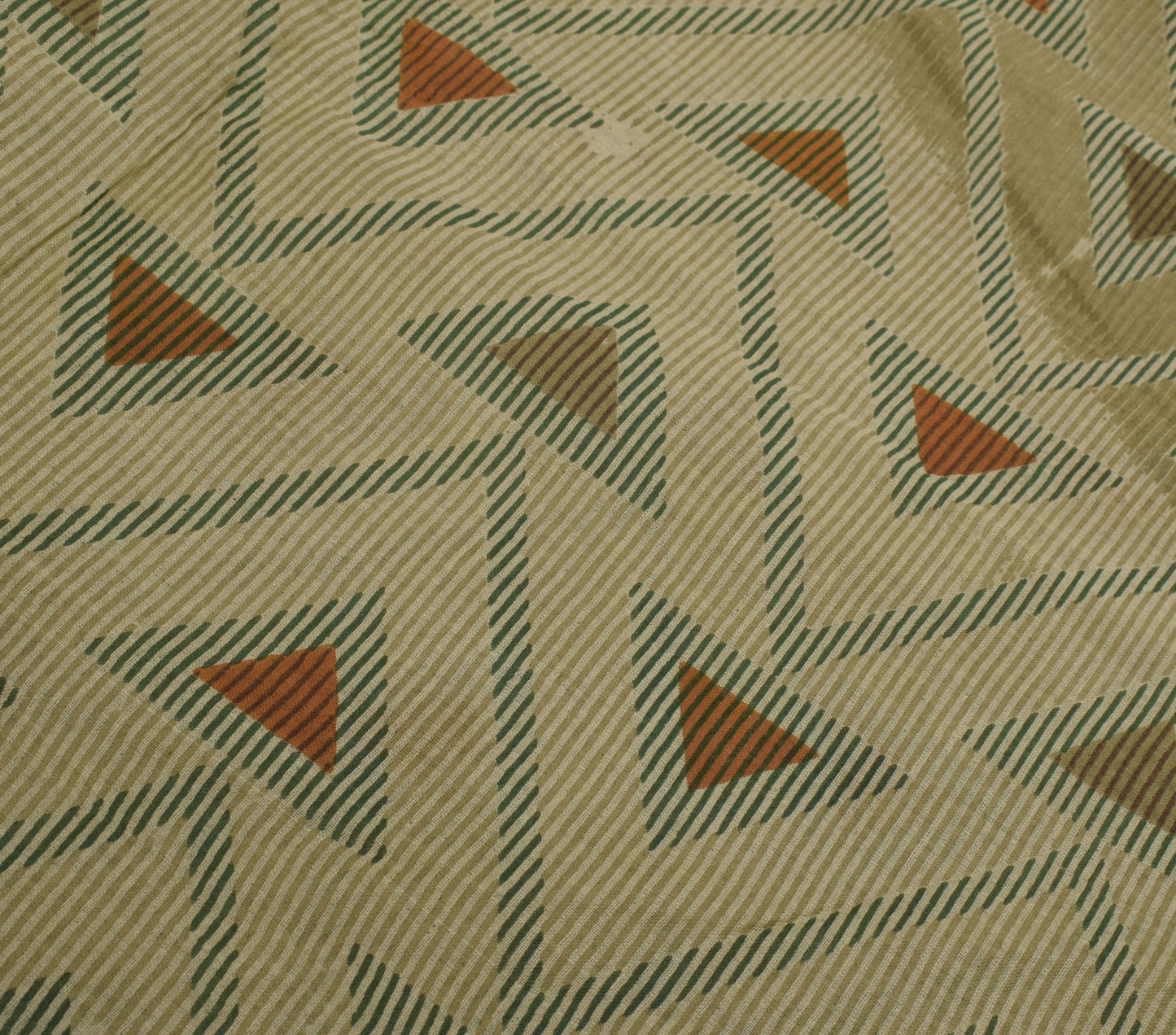 Sushila Vintage Brown Saree 100% Pure Cotton Printed Indian Craft 5 Yard Fabric