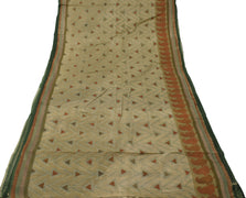 Sushila Vintage Brown Saree 100% Pure Cotton Printed Indian Craft 5 Yard Fabric