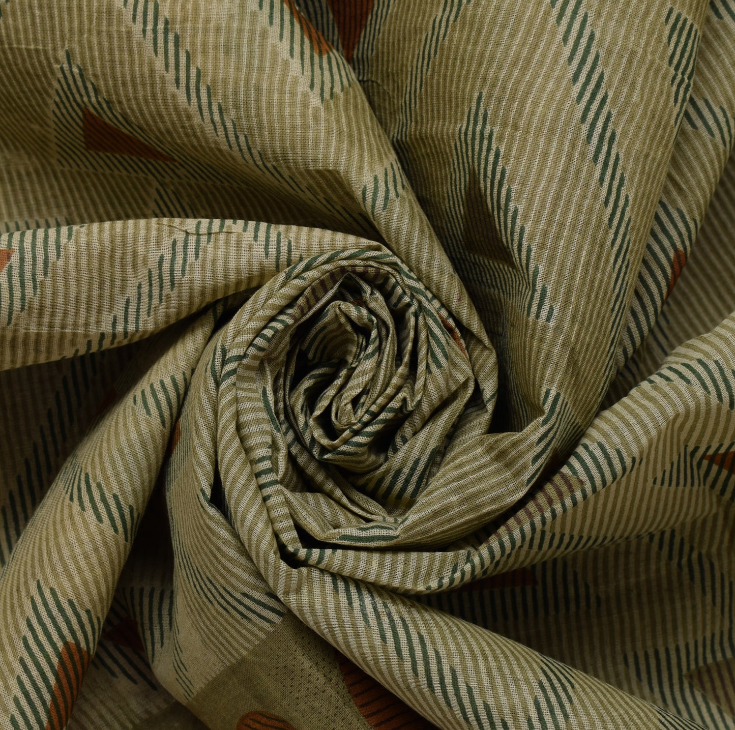 Sushila Vintage Brown Saree 100% Pure Cotton Printed Indian Craft 5 Yard Fabric