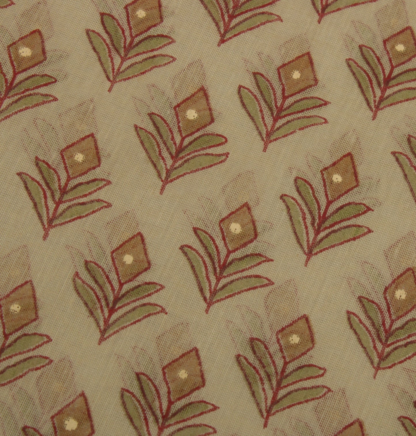 Sushila Vintage Indian Saree Blend Cotton Printed Floral Sheer Craft 5 YD Fabric