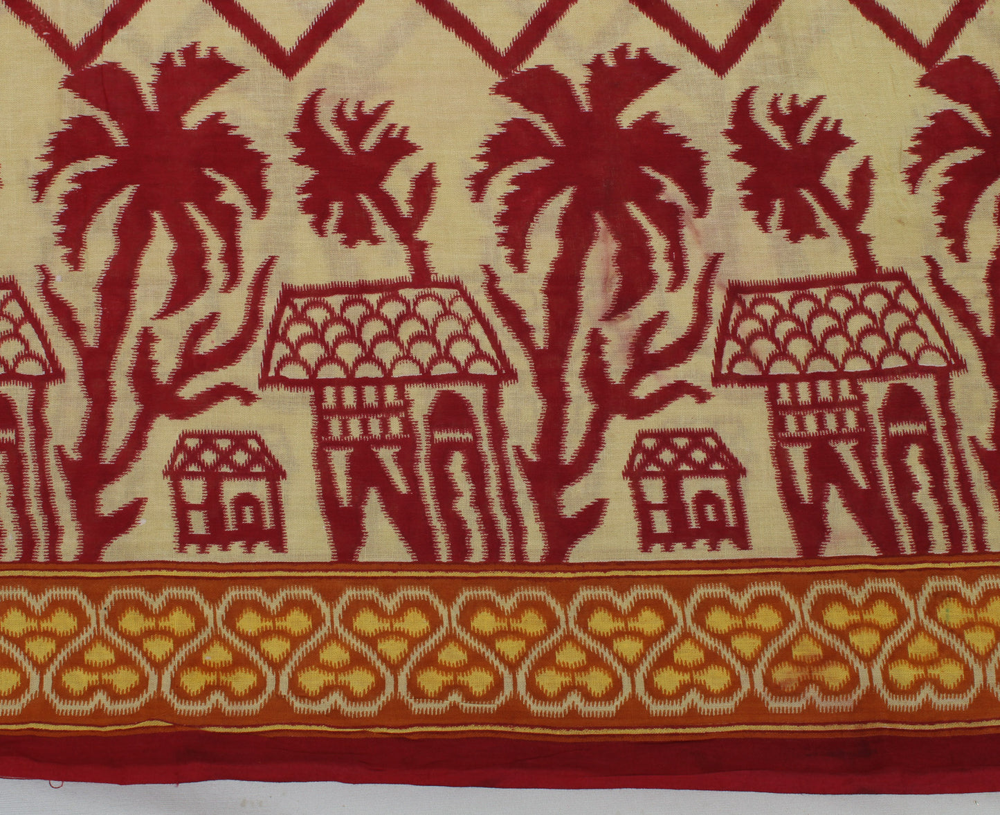 Sushila Vintage Cream Saree 100% Pure Cotton Printed Indian Soft Craft Fabric