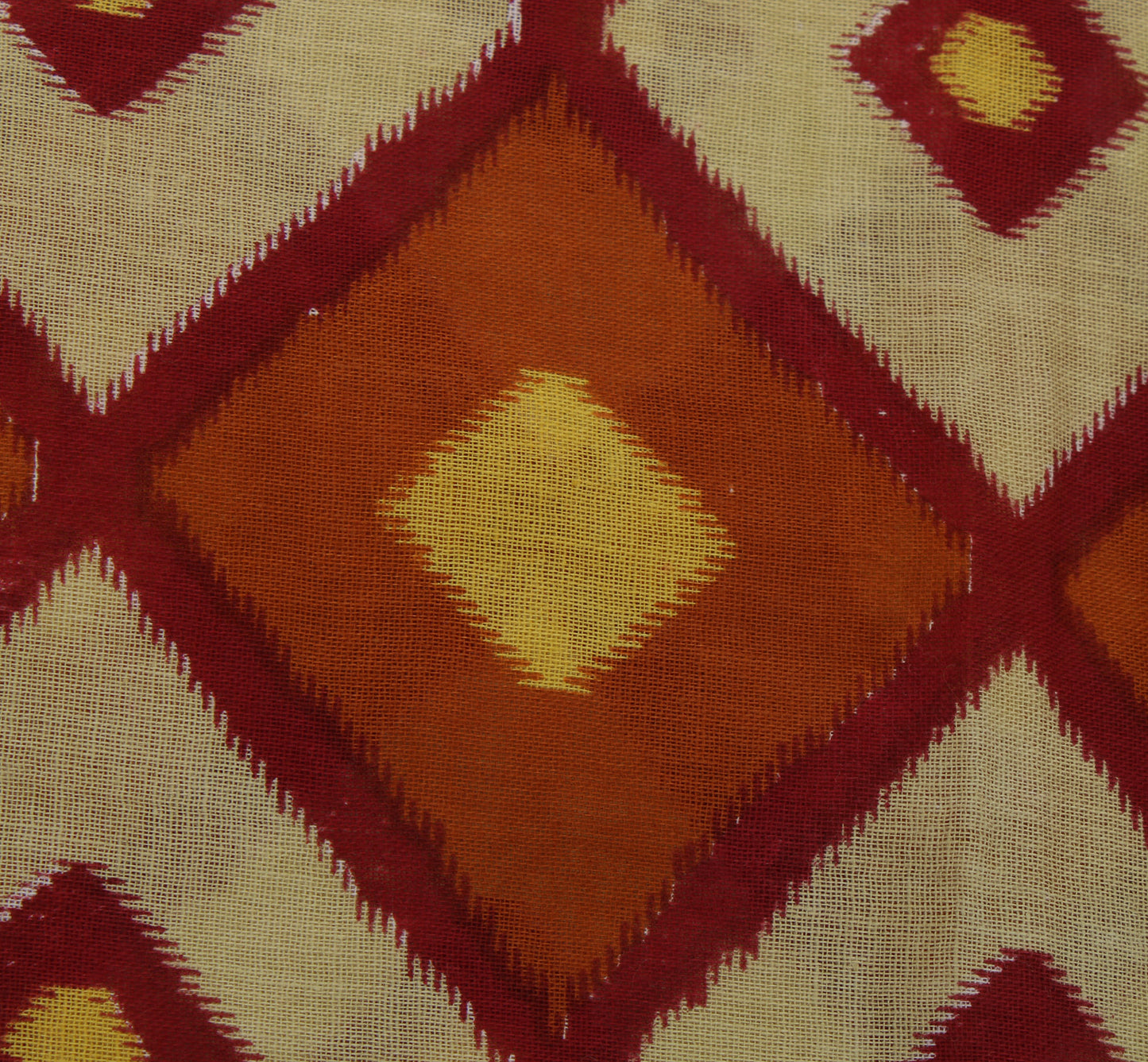 Sushila Vintage Cream Saree 100% Pure Cotton Printed Indian Soft Craft Fabric
