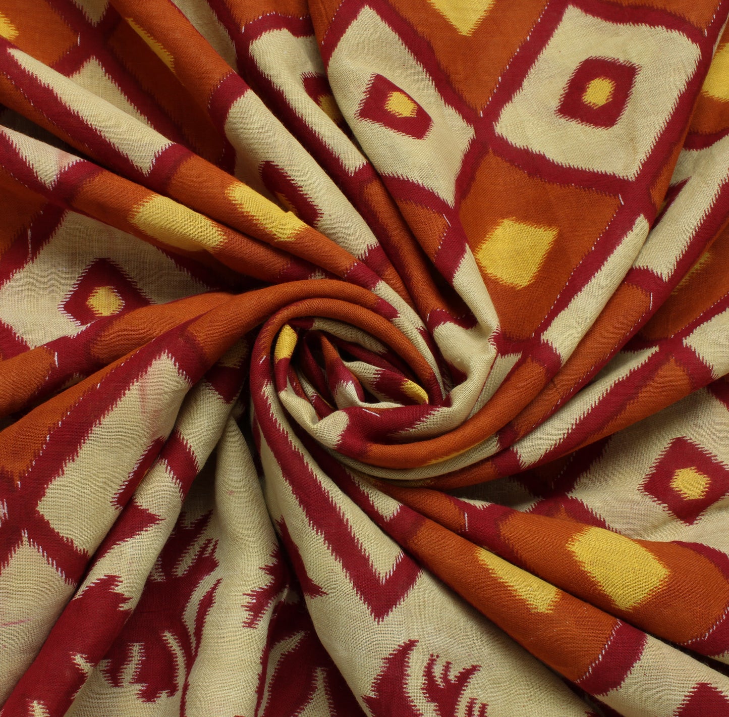 Sushila Vintage Cream Saree 100% Pure Cotton Printed Indian Soft Craft Fabric