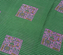 Sushila Vintage Green Saree 100% Pure Cotton Printed Floral Soft Craft Fabric