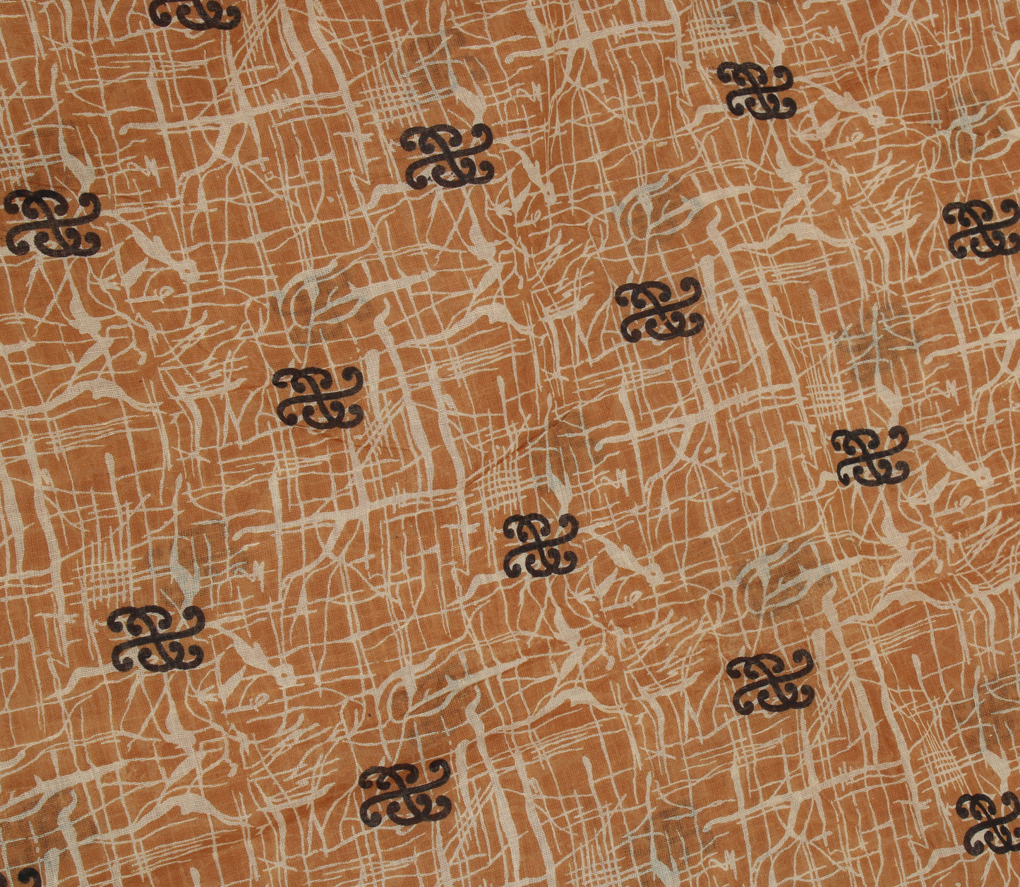 Sushila Vintage Brown Saree 100% Pure Cotton Printed Indian Soft Craft Fabric