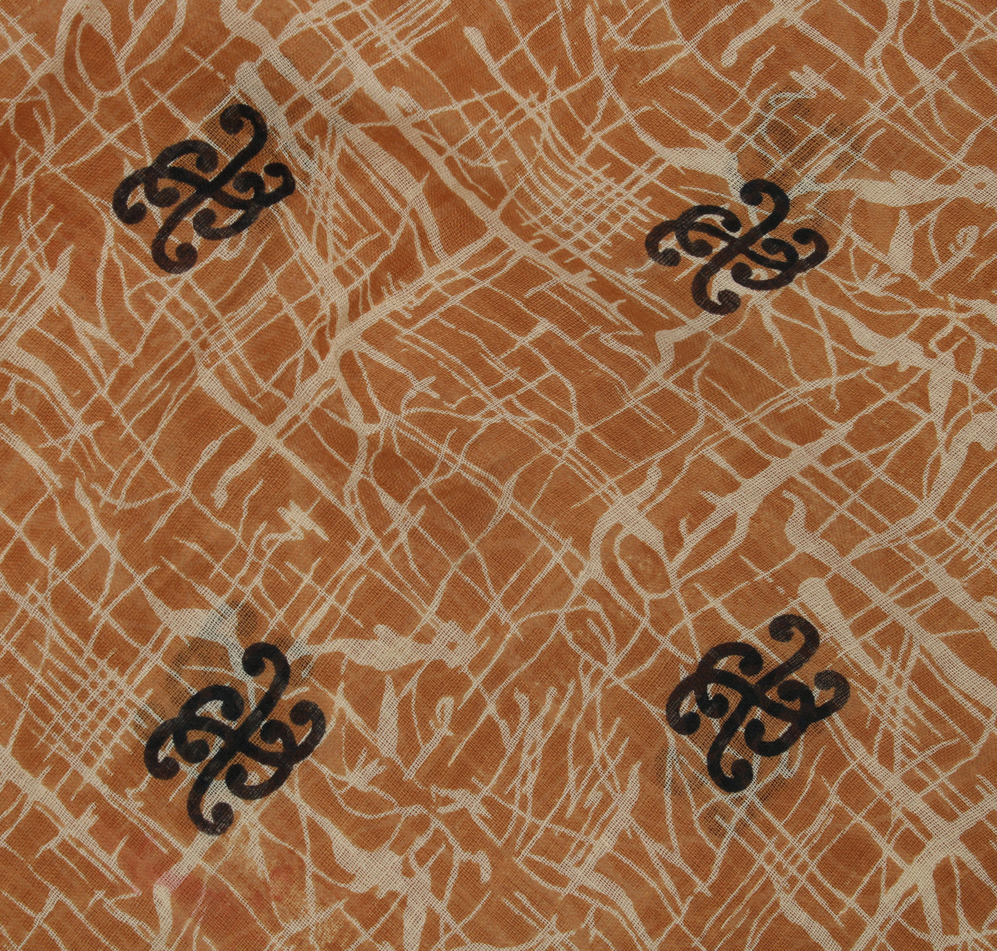 Sushila Vintage Brown Saree 100% Pure Cotton Printed Indian Soft Craft Fabric