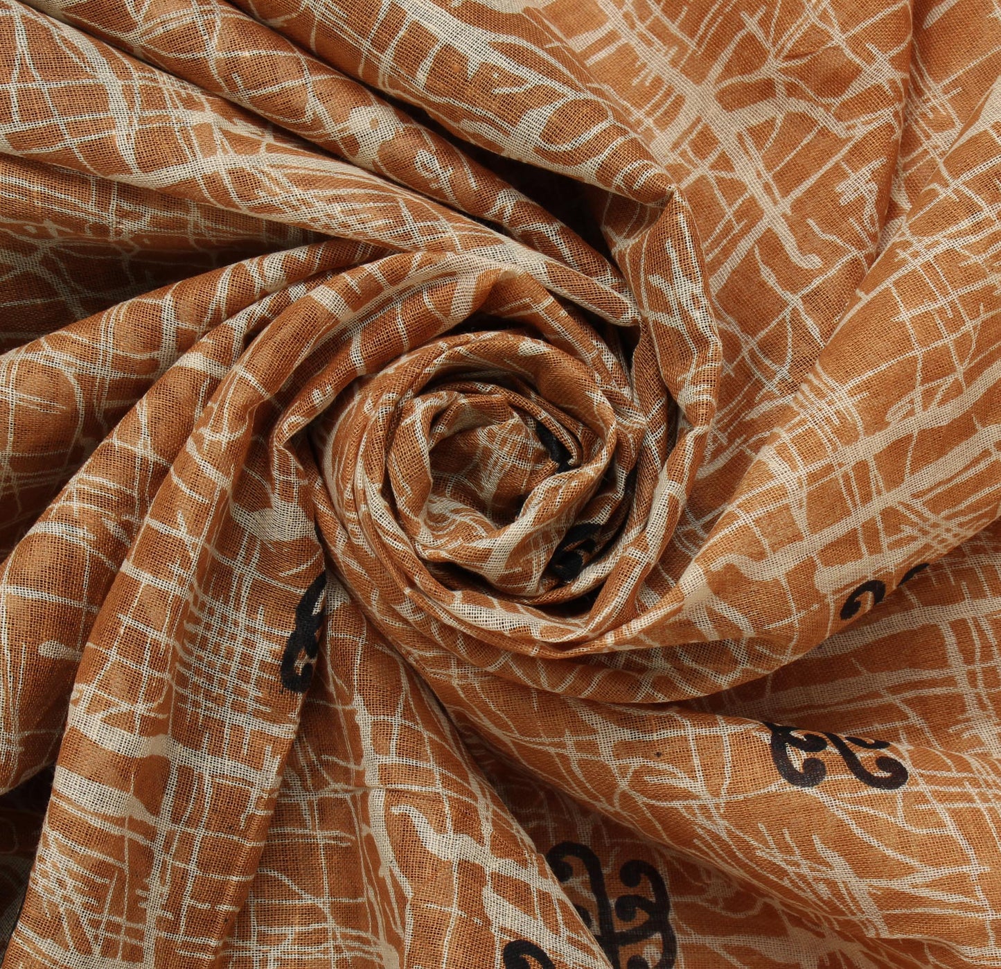 Sushila Vintage Brown Saree 100% Pure Cotton Printed Indian Soft Craft Fabric