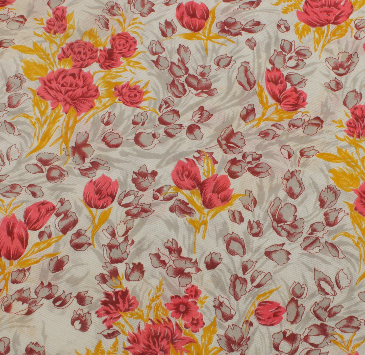 Sushila Vintage White Saree 100% Pure Cotton Printed Floral Soft Craft Fabric