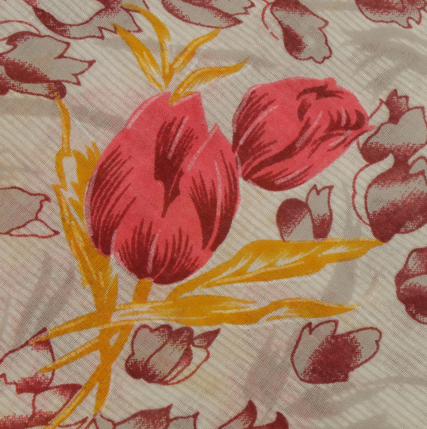 Sushila Vintage White Saree 100% Pure Cotton Printed Floral Soft Craft Fabric
