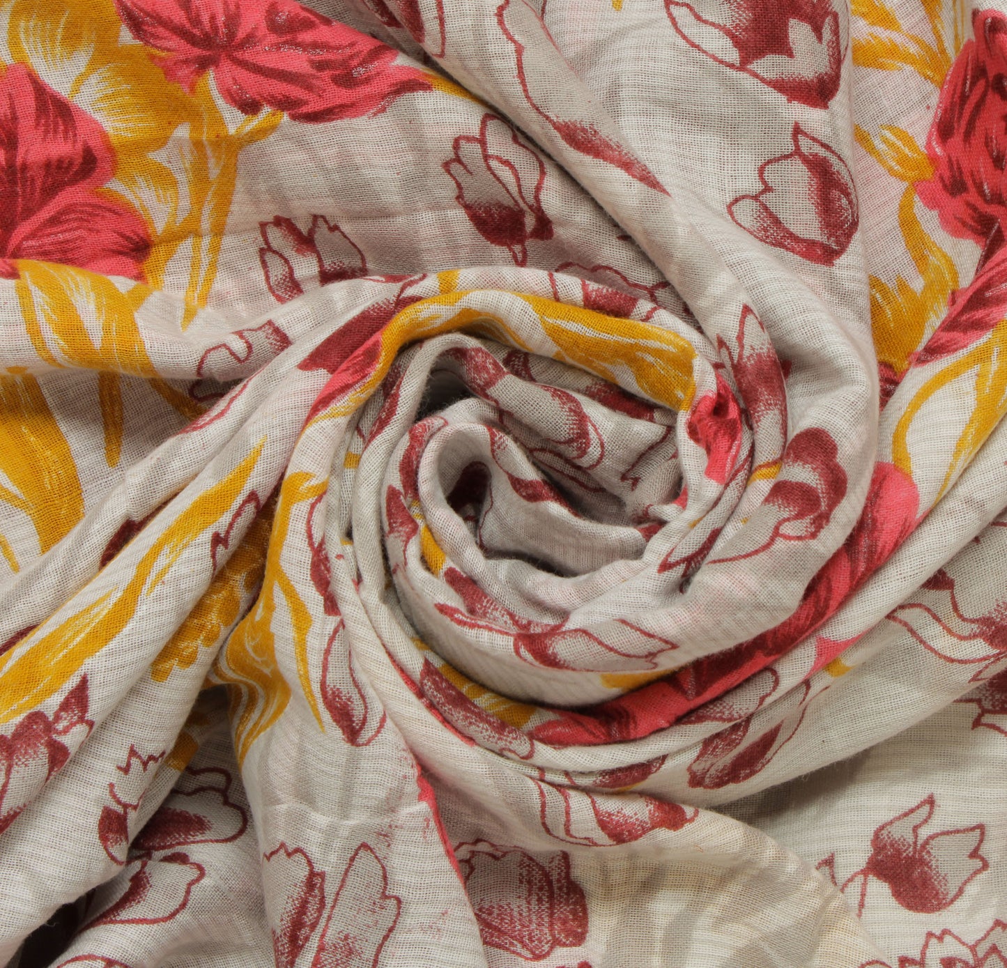 Sushila Vintage White Saree 100% Pure Cotton Printed Floral Soft Craft Fabric
